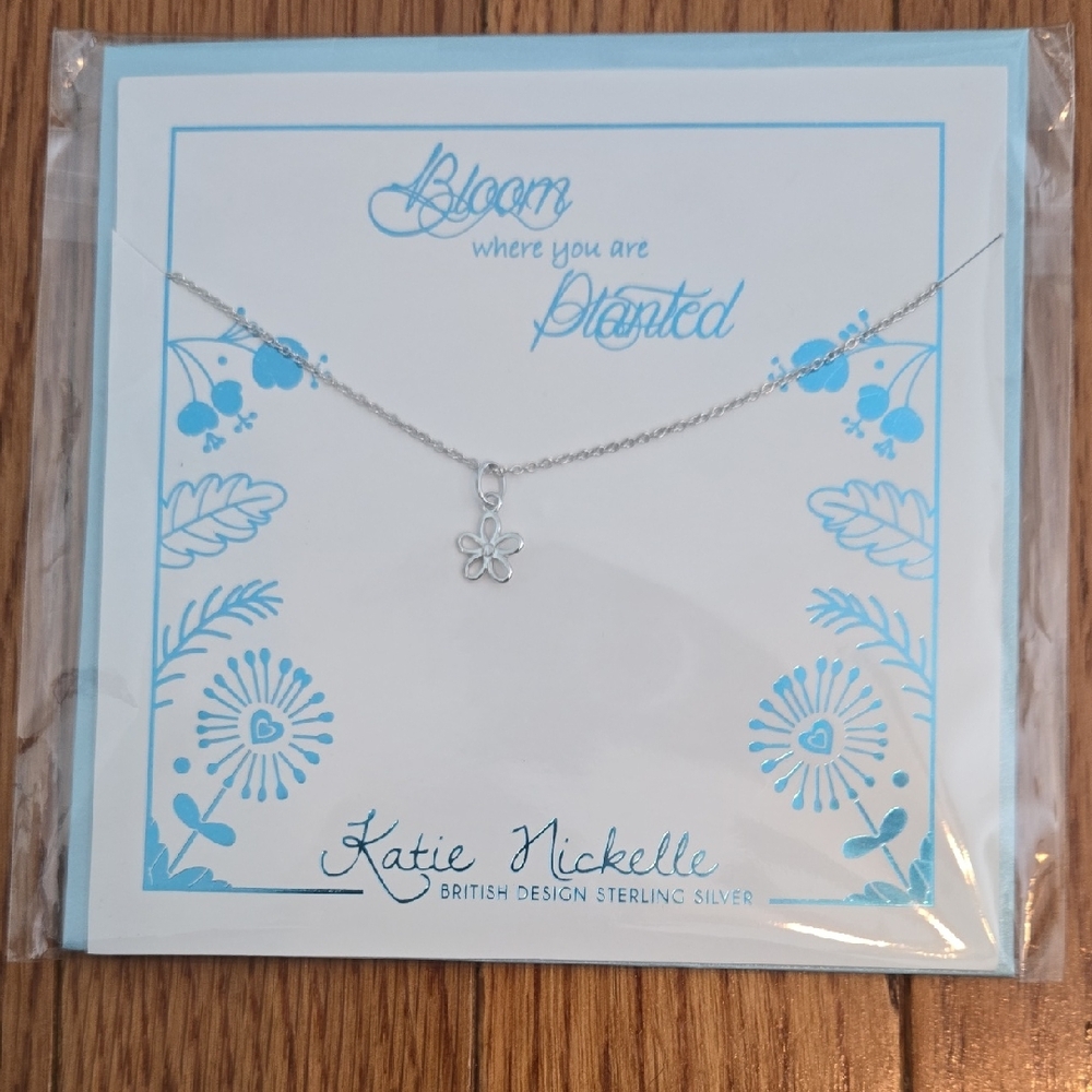 Sterling Silver Flower Pendant Necklace